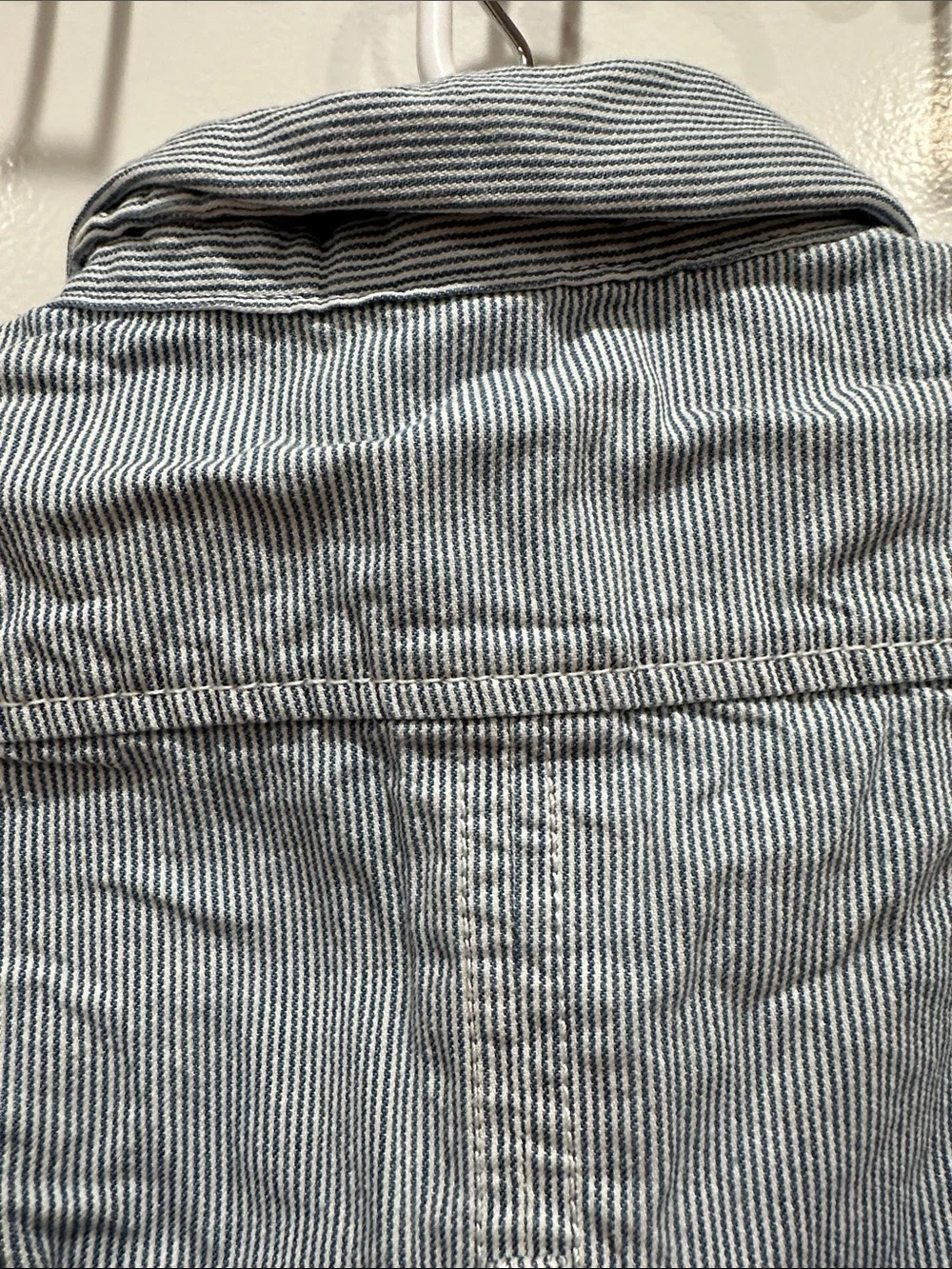 Carter's Light Blue and White Striped Kids Pea Coat